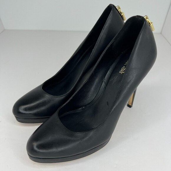 Michael Kors Women's Antoinette Leather Almond Toe Pumps Purple Size -9.5 M